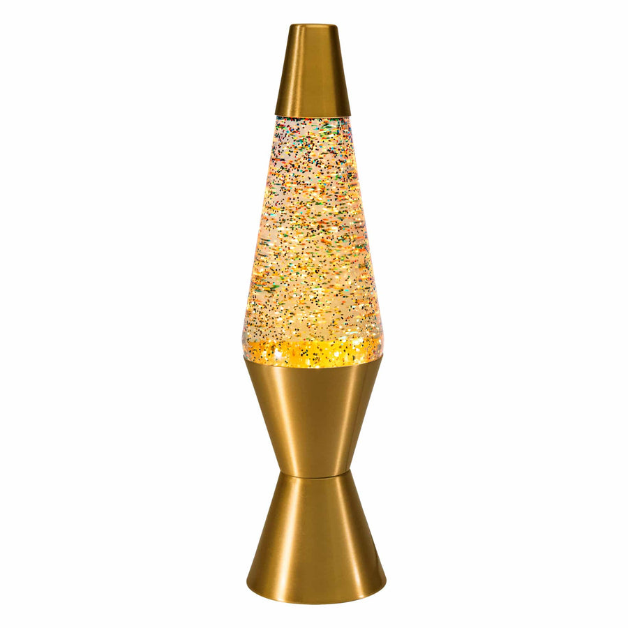 14.5″ LAVA LAMP RAINBOW GLITTER – CLEAR/GOLD E6